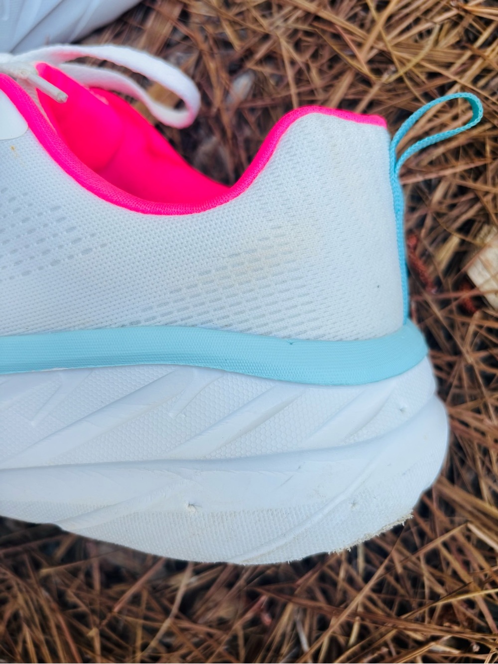 Skechers White Athletic Sneakers with Hot Pink and Light Blue Accents size 10 - Picture 10 of 11